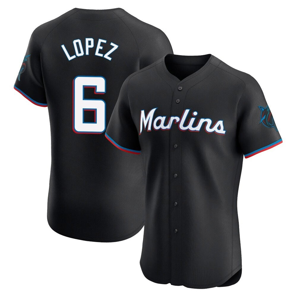 tocy M.Marlins #6 Otto Lopez Player Black Vapor Home Limited Elite Stitched Jerseys