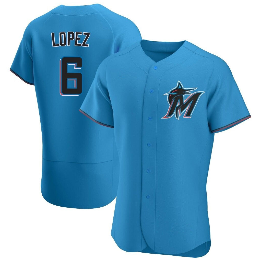 tocy M.Marlins #6 Otto Lopez Player Blue Home Limited Elite Stitched Jerseys