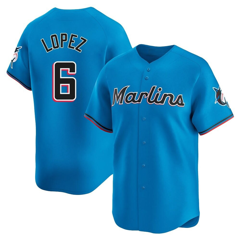tocy M.Marlins #6 Otto Lopez Player Blue Home Limited Stitched Jerseys