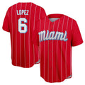 tocy M.Marlins #6 Otto Lopez Player Red City Connect Home Game Stitched Jerseys