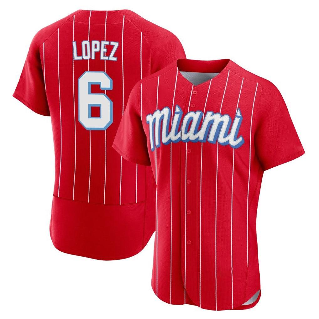 tocy M.Marlins #6 Otto Lopez Player Red City Connect Home Limited Elite Stitched Jerseys