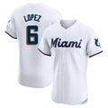 tocy M.Marlins #6 Otto Lopez Player White  Home Limited Elite Stitched Jerseys
