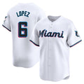 tocy M.Marlins #6 Otto Lopez Player White  Home Limited Stitched Jerseys
