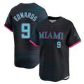 tocy M.Marlins #9 Xavier Edwards Player Black City Connect Home Limited Stitched Jerseys