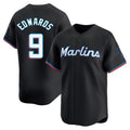 tocy M.Marlins #9 Xavier Edwards Player Black  Home Limited Stitched Jerseys