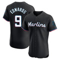tocy M.Marlins #9 Xavier Edwards Player Black Vapor Home Limited Elite Stitched Jerseys