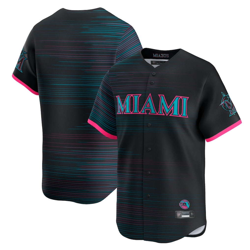 tocy M.Marlins Blank Player Black City Connect Home Limited Stitched Jerseys