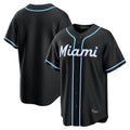tocy M.Marlins Blank Player Black Fashion Out Home Game Stitched Jerseys
