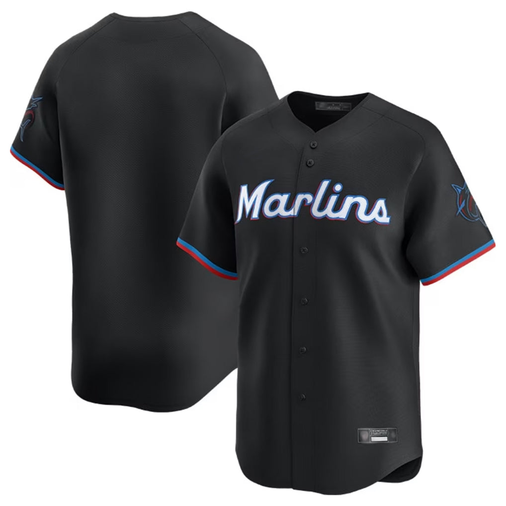 tocy M.Marlins Blank Player Black Home Limited Stitched Jerseys