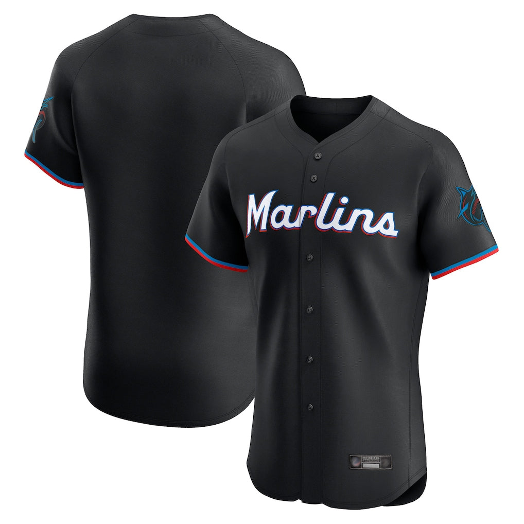 tocy M.Marlins Blank Player Black Vapor Home Limited Elite Stitched Jerseys
