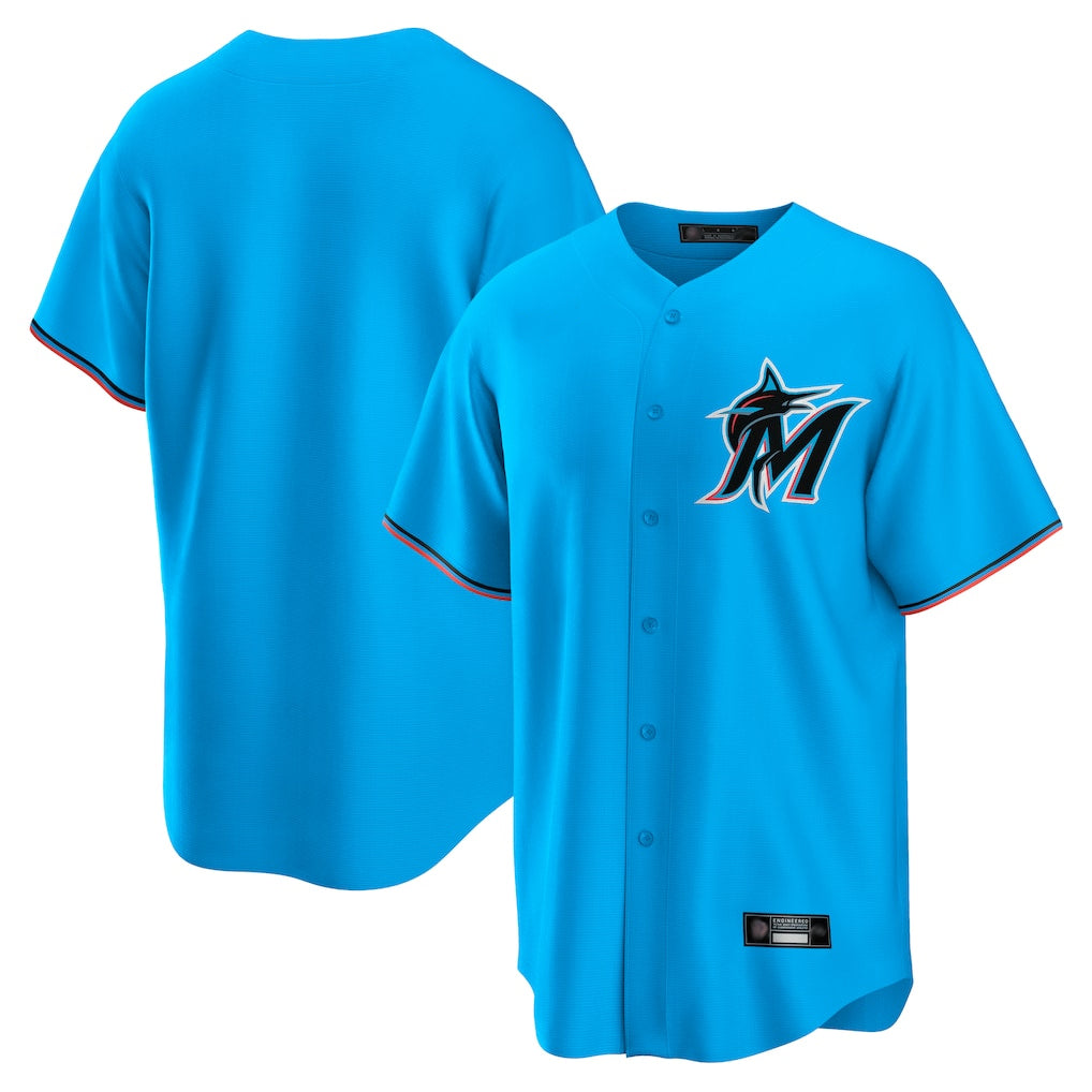 tocy M.Marlins Blank Player Blue Home Game Stitched Jerseys