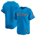 tocy M.Marlins Blank Player Blue Home Limited Stitched Jerseys