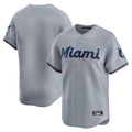 tocy M.Marlins Blank Player Gray Home Limited Stitched Jerseys