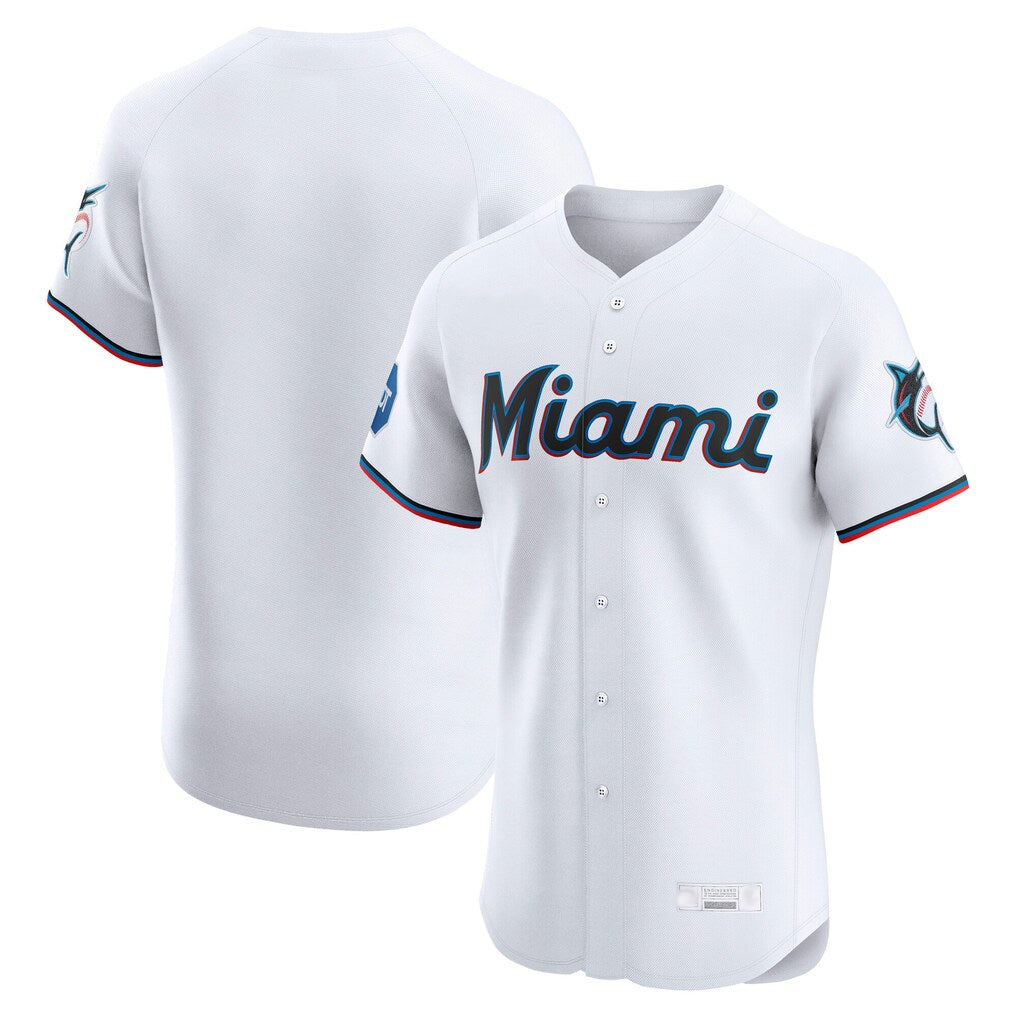 tocy M.Marlins Blank Player White Home Limited Elite Stitched Jerseys