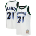 tocy M.Timberwolves #21 Kevin Garnett Mitchell & Ness White Hardwood Classics Swingman Stitched Jerseys