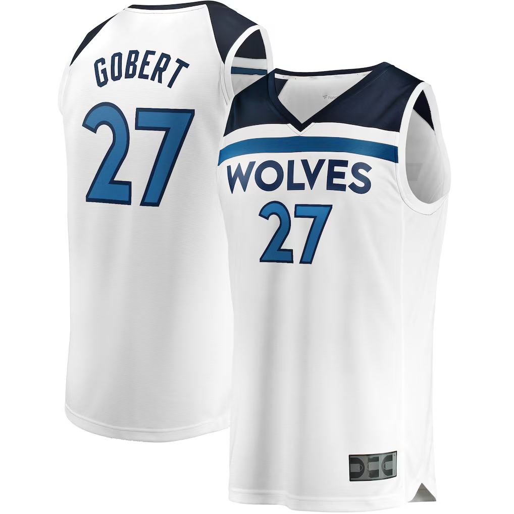 tocy M.Timberwolves #27 Rudy Gobert White Fast Break Replica Player Stitched Jerseys - Association Edition