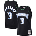 tocy M.Timberwolves #3 Stephon Marbury Mitchell & Ness Black 1997-1998 Hardwood Classics Swingman Stitched Jerseys