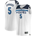 tocy M.Timberwolves #5 Anthony Edwards White Fast Break Replica Player Stitched Jerseys - Association Edition