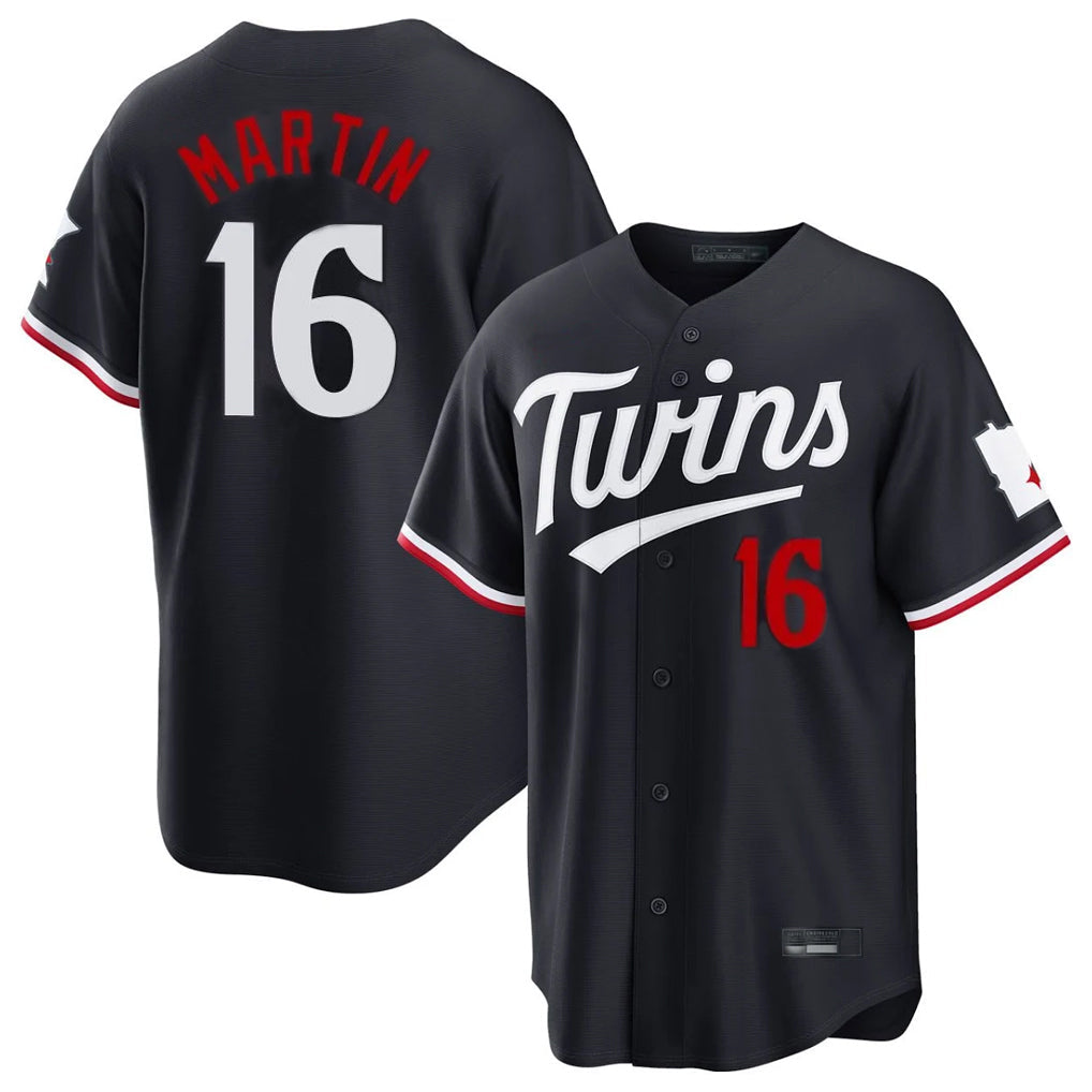 tocy M.Twins #16 Austin Martin Player Navy Home Game Stitched Jerseys