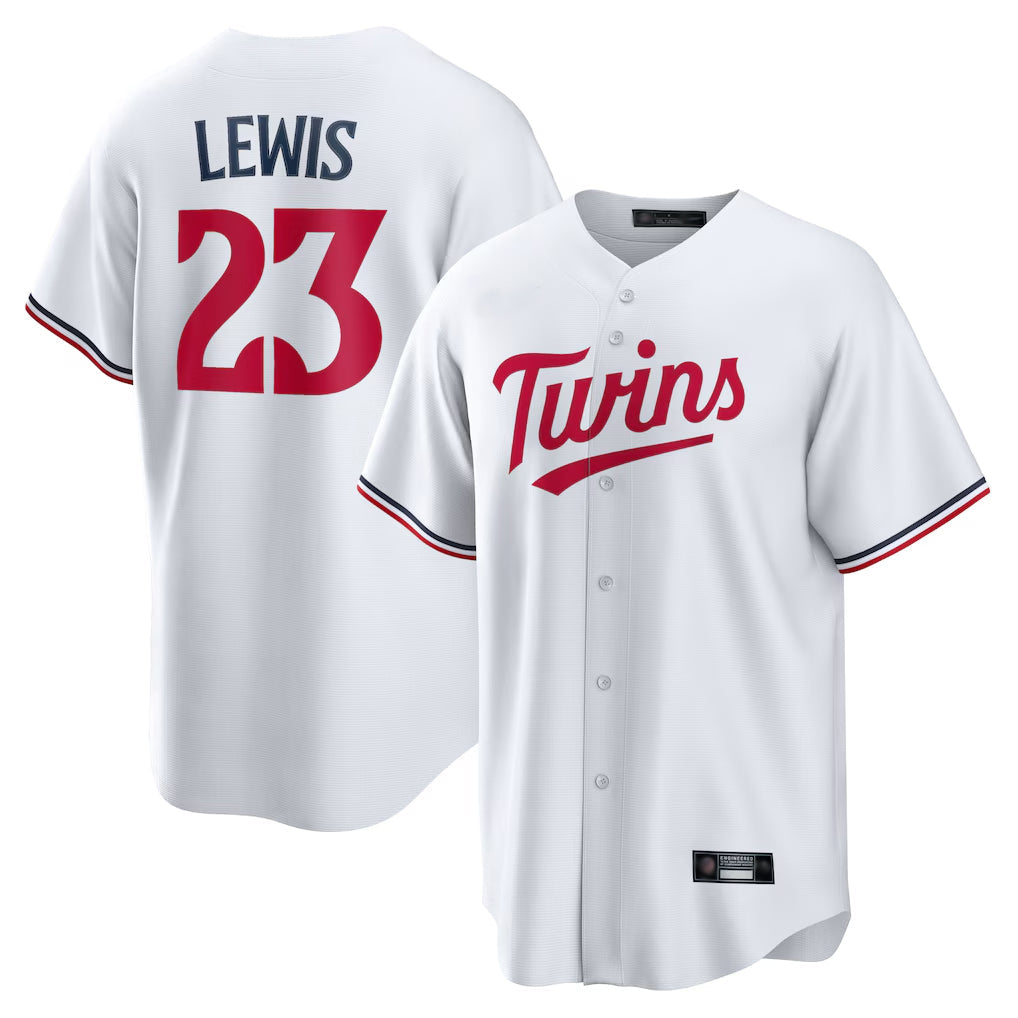 tocy M.Twins #23 Royce Lewis Player White Home Game Stitched Jerseys