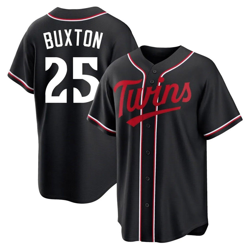 tocy M.Twins #25 Byron Buxton Player Black Fashion Out Home Limited Stitched Jerseys