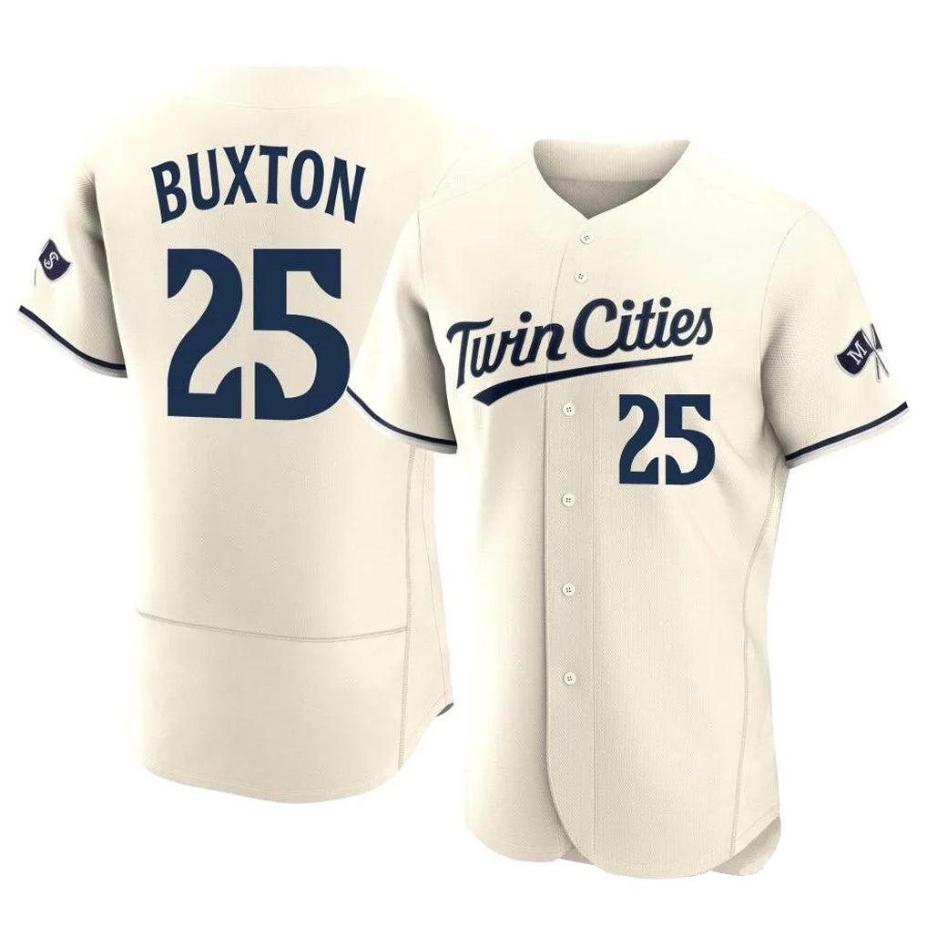 tocy M.Twins #25 Byron Buxton Player Cream Home Limited Elite Stitched Jerseys