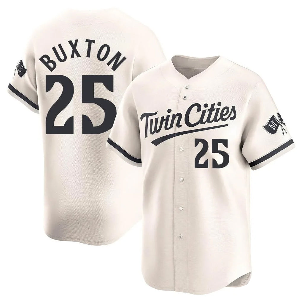 tocy M.Twins #25 Byron Buxton Player Cream Home Limited Stitched Jerseys