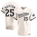 tocy M.Twins #25 Byron Buxton Player Cream Home Limited Stitched Jerseys