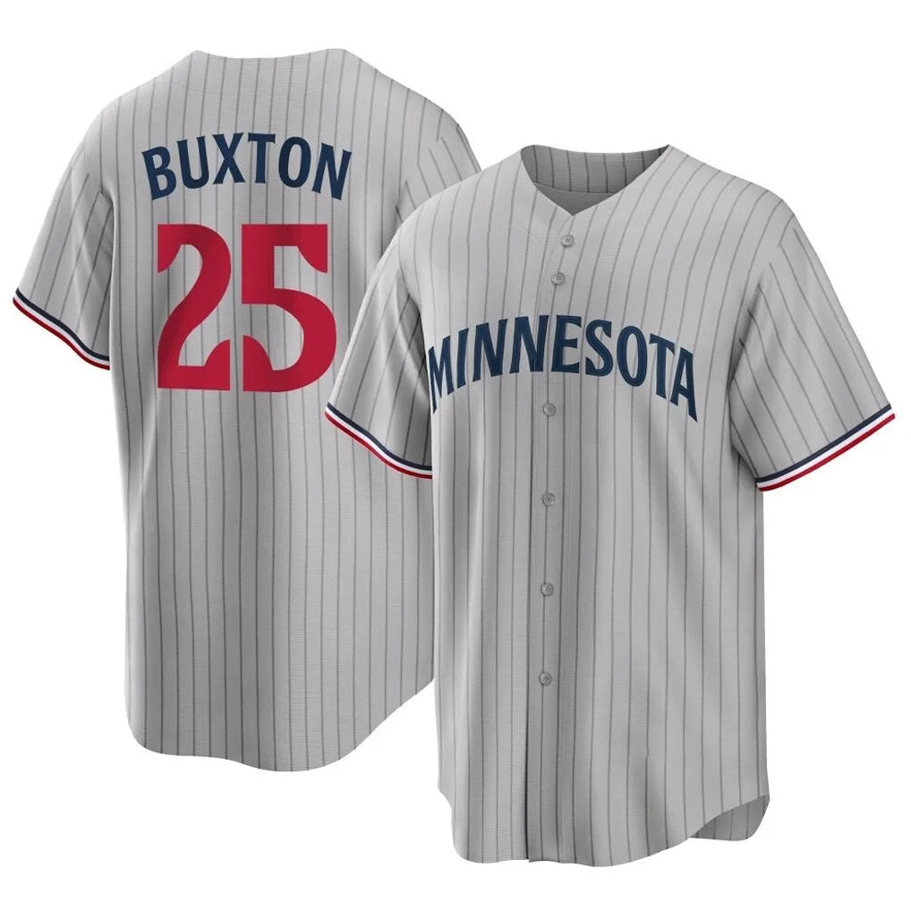 tocy M.Twins #25 Byron Buxton Player Gray Game Limited Home Stitched Jerseys