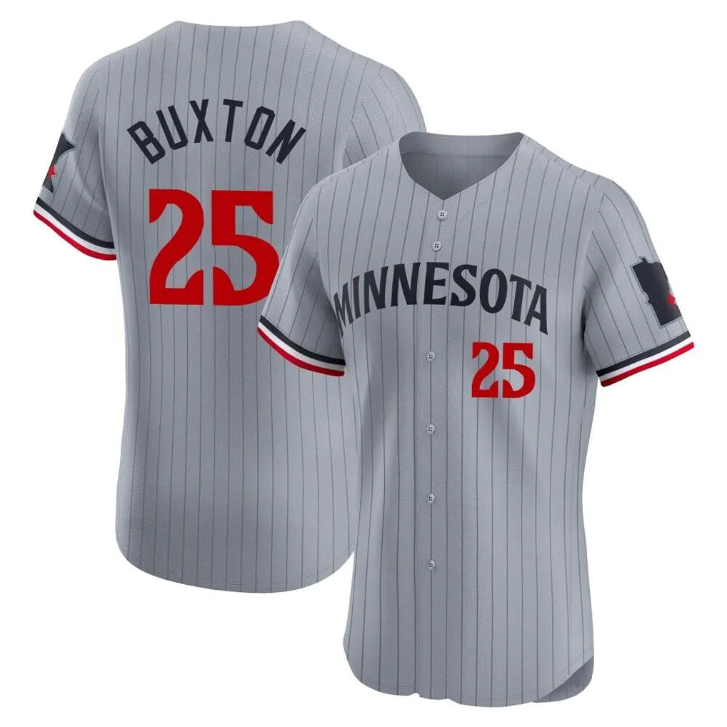 tocy M.Twins #25 Byron Buxton Player Gray Home Limited Elite Stitched Jerseys