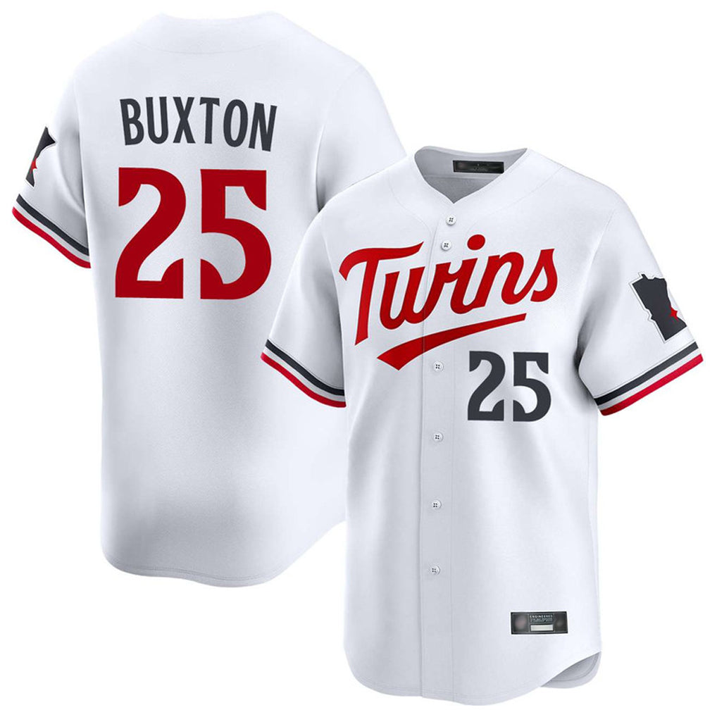 tocy M.Twins #25 Byron Buxton Player White Home Limited Stitched Jerseys