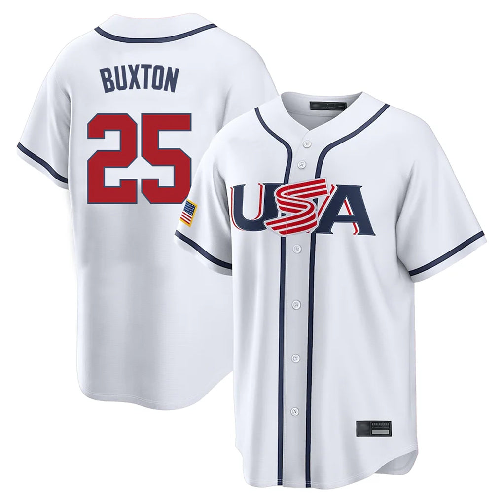 tocy M.Twins #25 Byron Buxton Player White USA 2026 World Classic Limited Home Stitched Jerseys