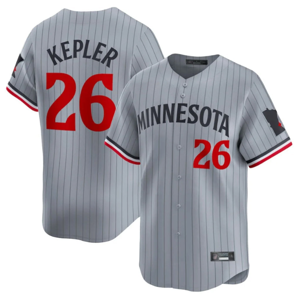 tocy M.Twins #26 Max Kepler Player Gray Home Limited Stitched Jerseys