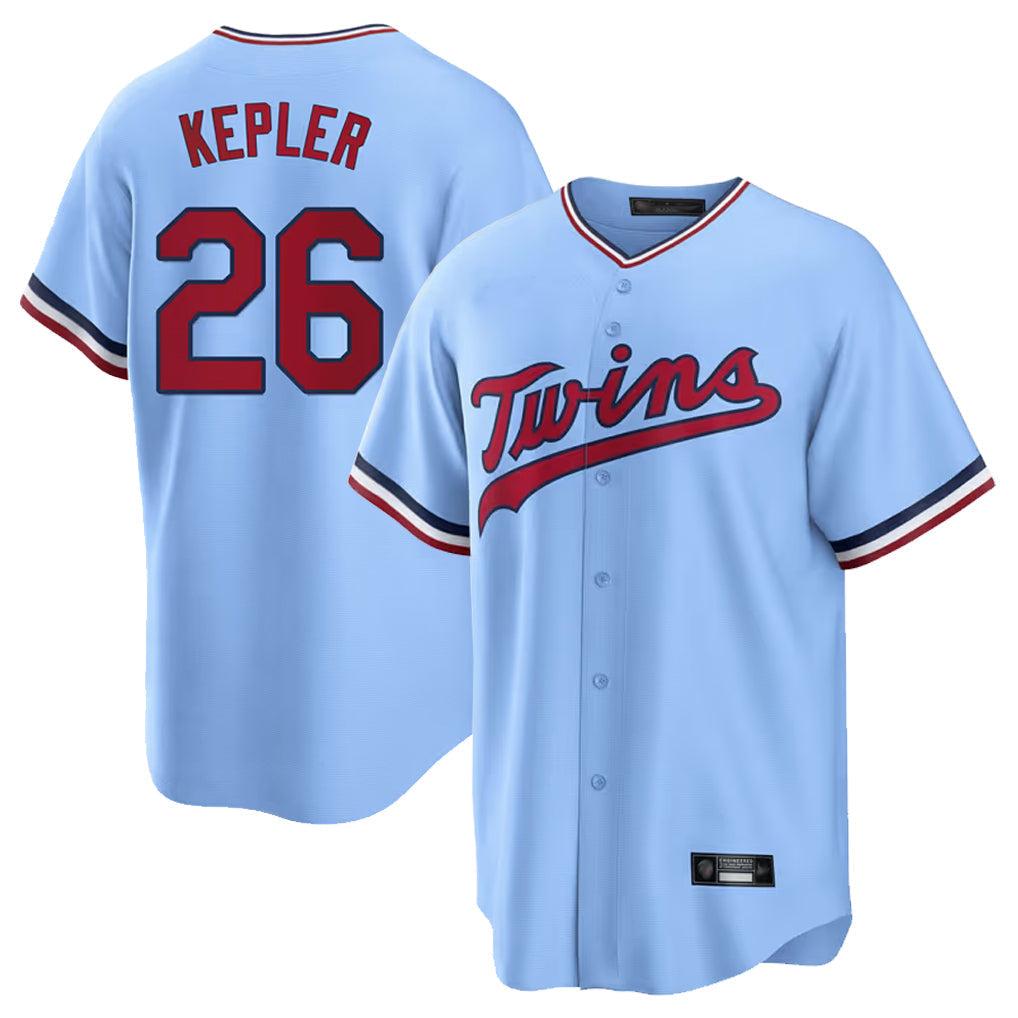 tocy M.Twins #26 Max Kepler Player Light Blue Road Cooperstown CollectionKillebrew T-shirt Stitched Jerseys