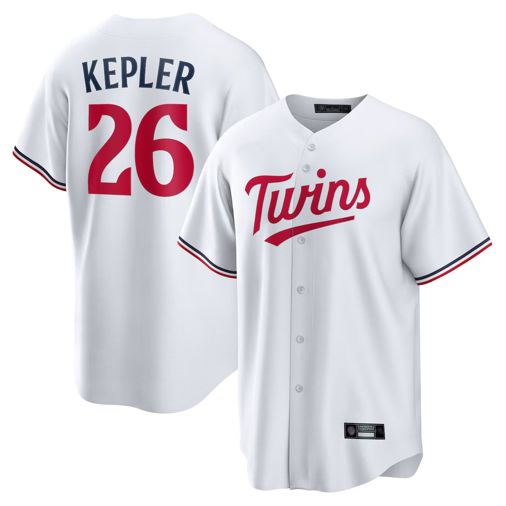 tocy M.Twins #26 Max Kepler Player White Home Game Stitched Jerseys