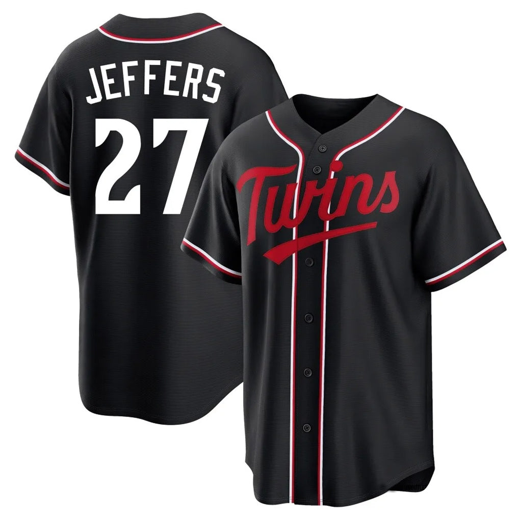 tocy M.Twins #27 Ryan Jeffers Player Black Fashion Out Home Limited Stitched Jerseys