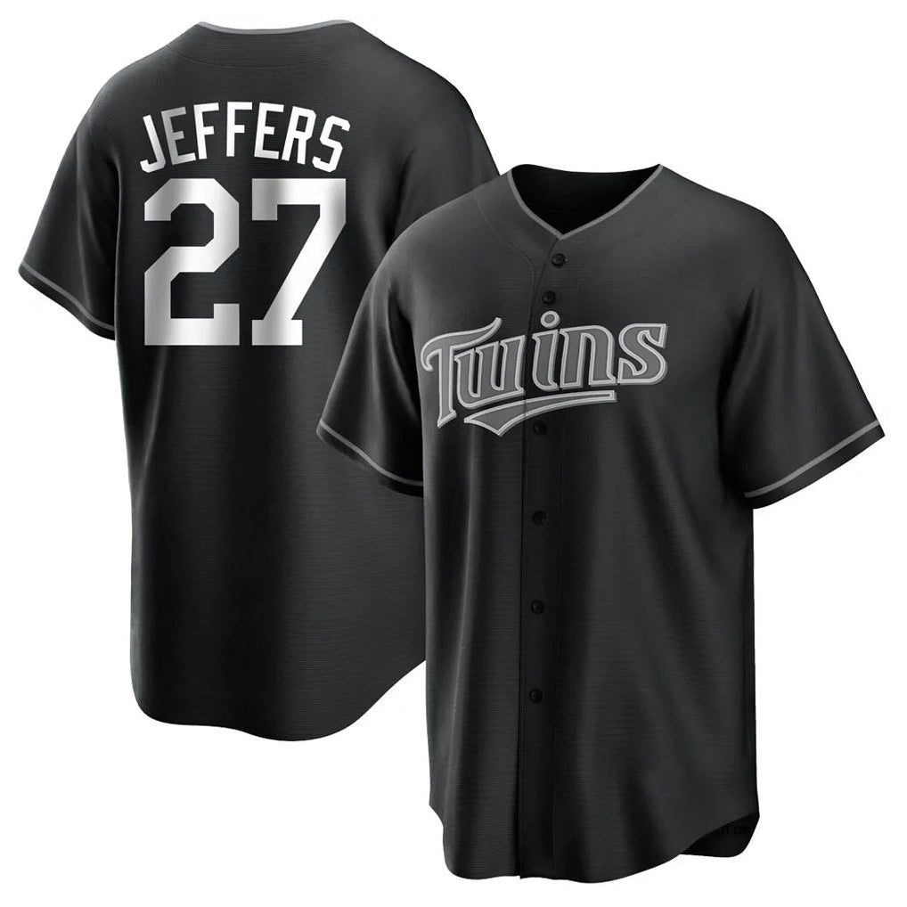 tocy M.Twins #27 Ryan Jeffers Player Black Home Game Stitched Jerseys