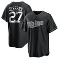 tocy M.Twins #27 Ryan Jeffers Player Black Home Game Stitched Jerseys