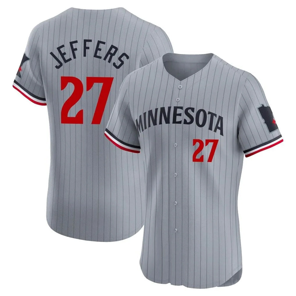 tocy M.Twins #27 Ryan Jeffers Player Gray Home Limited Elite Stitched Jerseys