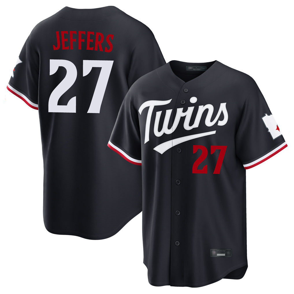 tocy M.Twins #27 Ryan Jeffers Player Navy Home Game Stitched Jerseys