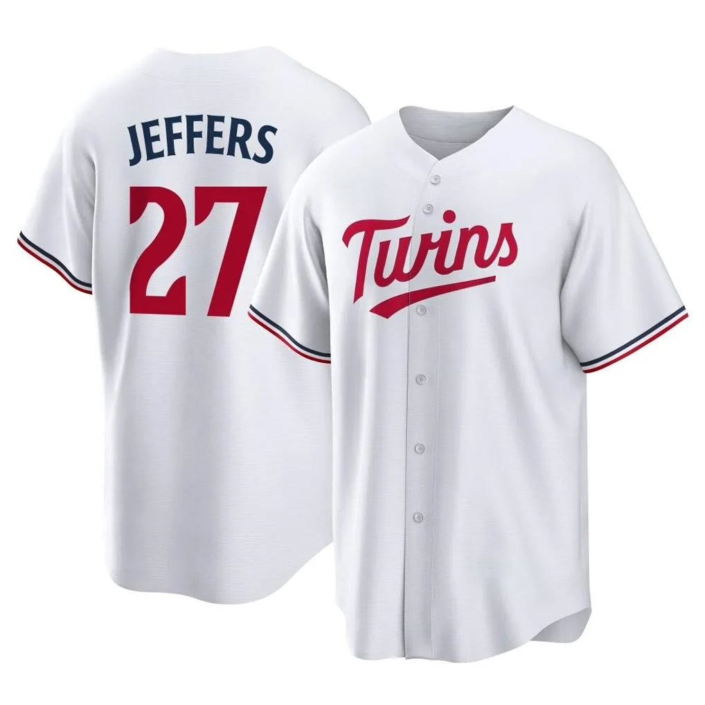 tocy M.Twins #27 Ryan Jeffers Player White Home Game Stitched Jerseys