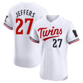 tocy M.Twins #27 Ryan Jeffers Player White Home Limited Elite Stitched Jerseys