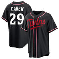tocy M.Twins #29 Rod Carew Player Black Fashion Out Home Limited Stitched Jerseys