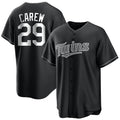 tocy M.Twins #29 Rod Carew Player Black Home Game Stitched Jerseys