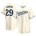 tocy M.Twins #29 Rod Carew Player Cream Game Limited Home Stitched Jerseys
