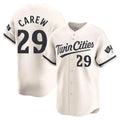 tocy M.Twins #29 Rod Carew Player Cream Home Limited Stitched Jerseys