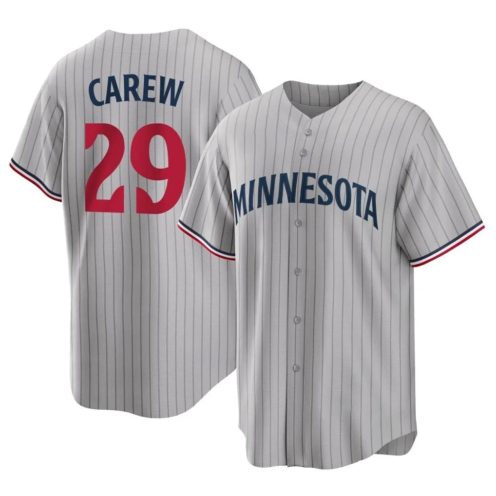 tocy M.Twins #29 Rod Carew Player Gray Game Limited Home Stitched Jerseys
