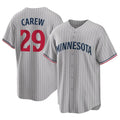tocy M.Twins #29 Rod Carew Player Gray Game Limited Home Stitched Jerseys