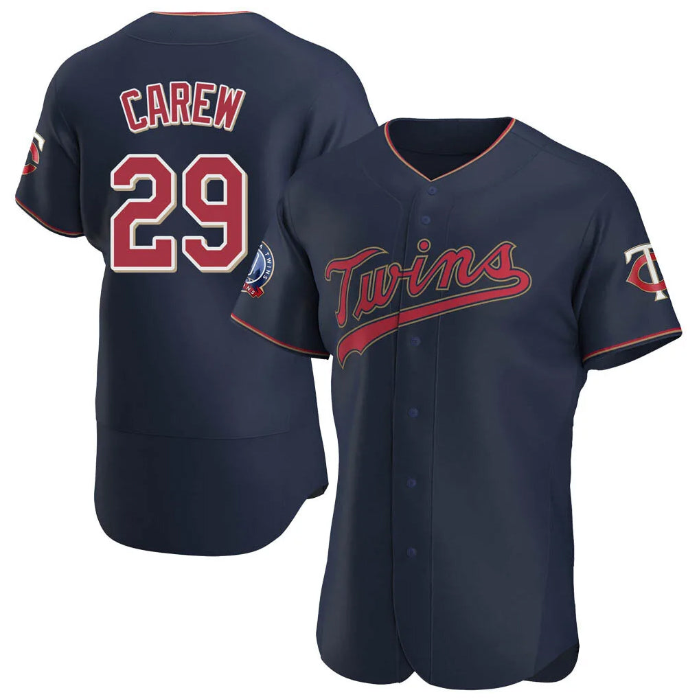 tocy M.Twins #29 Rod Carew Player Navy 60th Home Limited Elite Stitched Jerseys