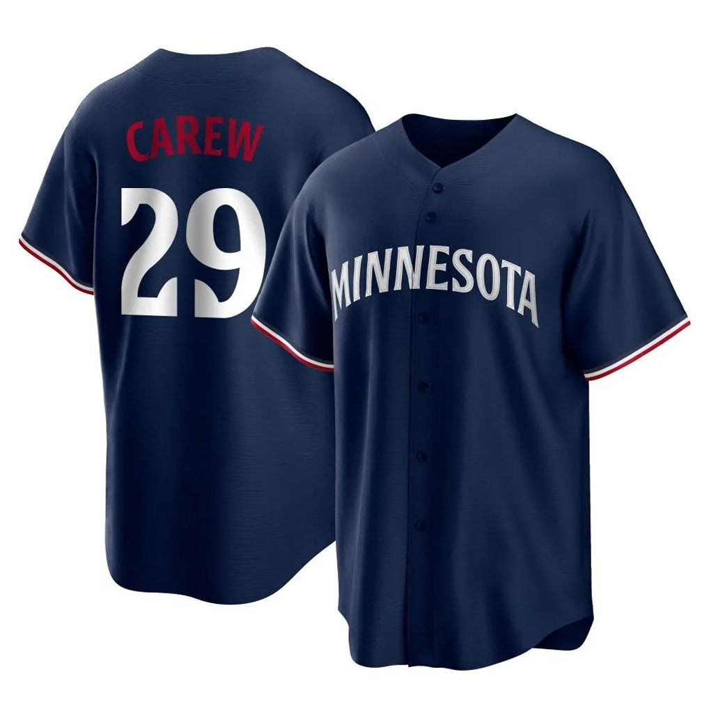 tocy M.Twins #29 Rod Carew Player Navy Replica Alternate Home Stitched Jerseys